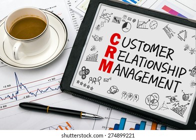 Customer Relationship Management Concept Handwritten On Tablet Pc