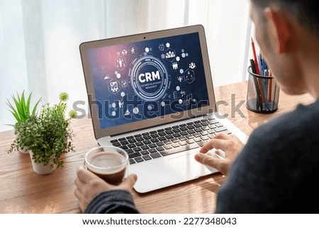 Customer relationship management system on modish computer for CRM business and enterprise