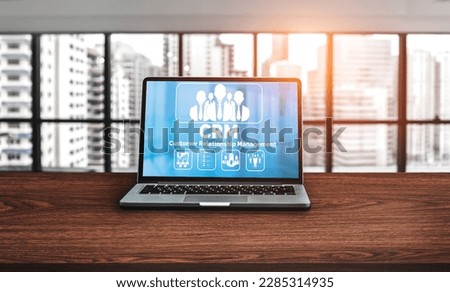 Customer relationship management system on modish computer for CRM business and enterprise