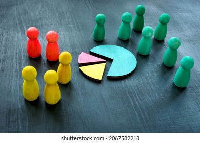 Customer segmentation concept. Color figurines and charts as symbol of market. - Shutterstock ID 2067582218