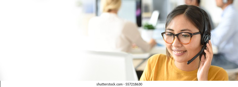 Customer service assistant working in office