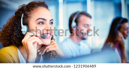 Customer service executive working at office