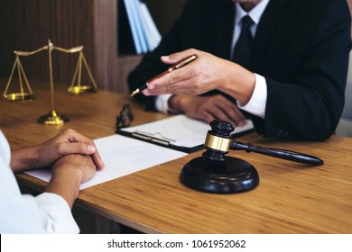 Customer service good cooperation, Consultation between a male lawyer and business people customer, tax and the company of real estate concept.