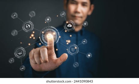 Customer service management cloud computing.. Digital transformation change management, internet of things (loT), new technology bigdata and business process strategy, automate operation.