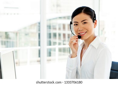 customer service representative - portrait of asian call center operator
