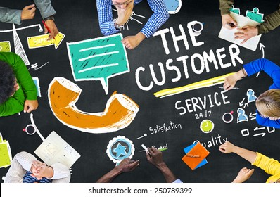 The Customer Service Target Market Support Assistance Concept