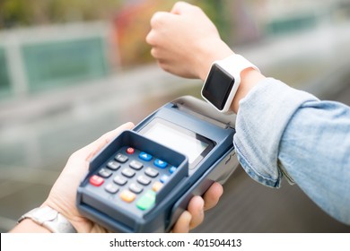 Customer Using Smart Watch To Pay