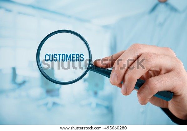 Customers oriented\
marketing concept. Market segmentation concept. Successful company\
is focused on\
customers.\
