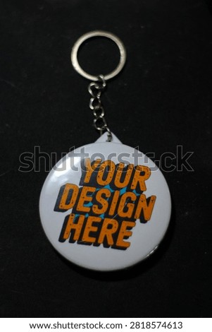 Customizable Keychain Button Mockup on Dark Background