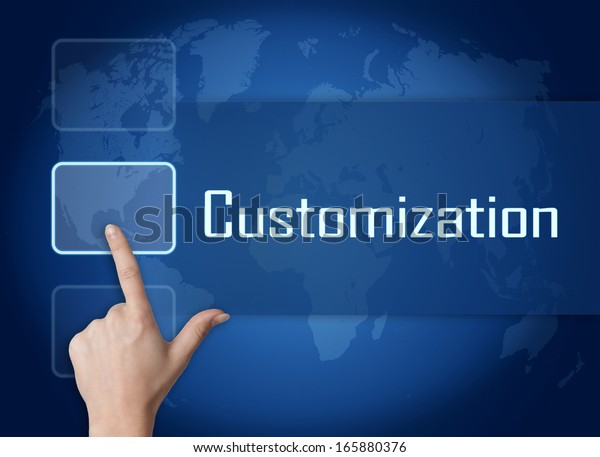 Customization Concept Interface World Map On Stock Photo 165880376 ...