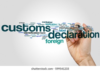 Customs Declaration Word Cloud Concept