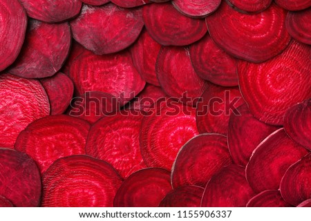 Cut beets as background. Backdrop for design