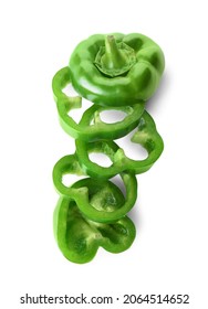 Cut Bell Pepper On White Background