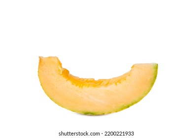 Cut Cantaloupe Melon On White Background