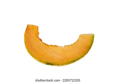 Cut Cantaloupe Melon On White Background