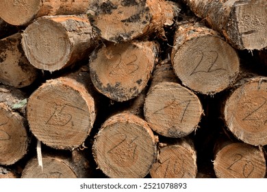 Cut down trees in the forest