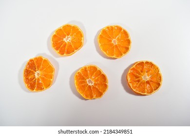 cut and dried tangerines on the table