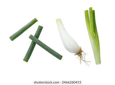 Cut fresh green onion. fresh green onion slices isolated on white background with clipping path - Powered by Shutterstock