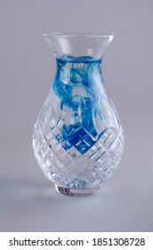 Cut Glass Vase With Food Dye