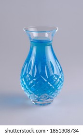 Cut Glass Vase With Food Dye