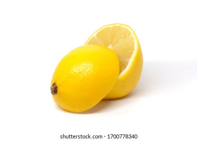 cut half lemon isolate on white background