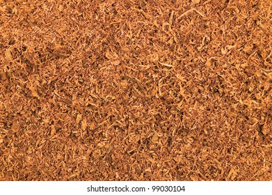 Cut Loose Pipe Tobacco Texture Background, Macro Closeup