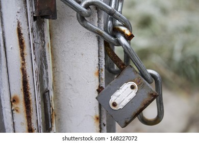 Cut Padlock With Chain