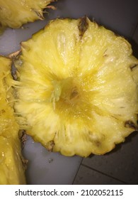 Cut Rotten Fresh Pineapple Fruit