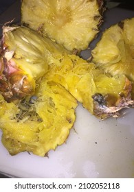 Cut Rotten Fresh Pineapple Fruit