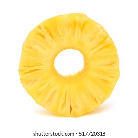 A Cut Slice Of Pineapple Fruit Isolated On White Background