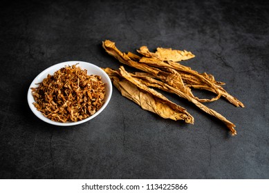 Cut Tobacco And Tobacco Leaves