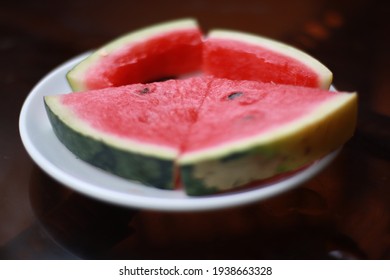 Cut Watermelon Close Up Image