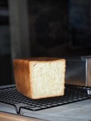 Cut White Sandwich Bread Loaf