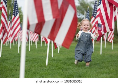 Patriotic Little Girl Walking Her Dad Stock Photo 1080354662 | Shutterstock