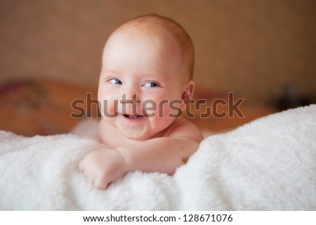 Cute adorable baby girl smiling