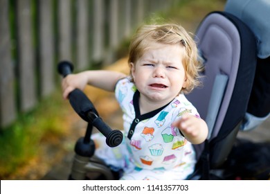 Cute Adorable Crying Sad Toddler Girl Little Angry Sleepy Baby Girl At