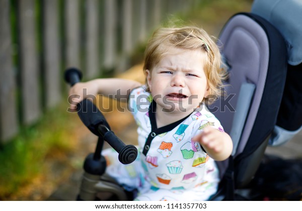 Cute Adorable Crying Sad Toddler Girl Little Angry Sleepy Baby Girl At