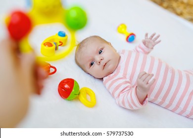 Cute Adorable Newborn Baby Playing Lots Stock Photo (Edit Now ...