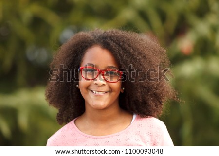 Pretty girl with long afro hair