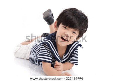 Similar – Image, Stock Photo little boy looks at a landscape