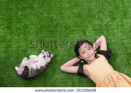 Similar – Image, Stock Photo cute lovely small dog in bathtub ready to get clean at home