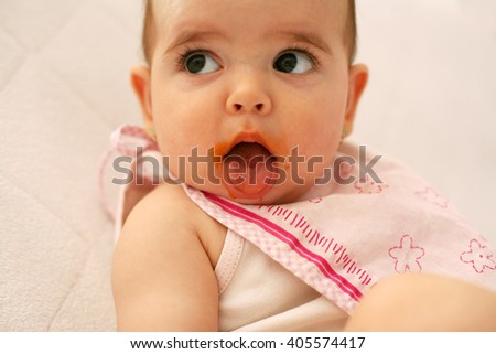 Similar – Image, Stock Photo Hit rate. Baby Puree