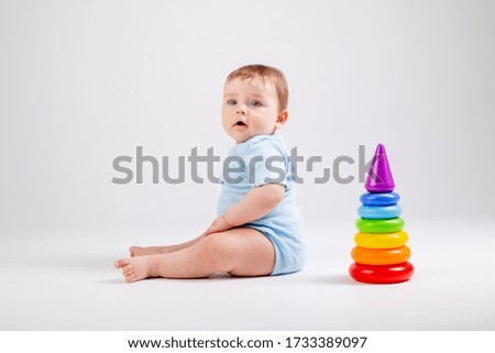 Similar – Image, Stock Photo Eight funny babies sitting on the floor