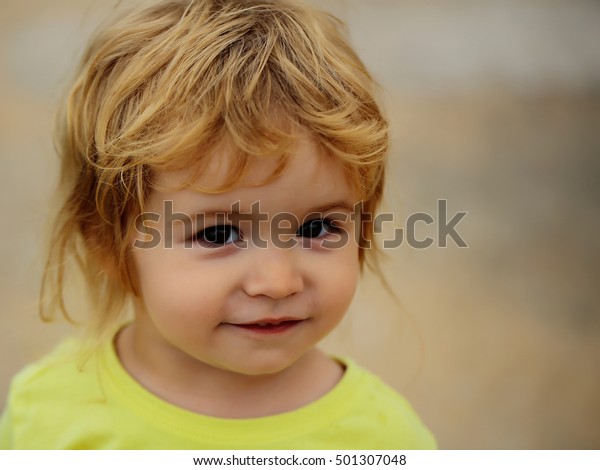 Cute Baby Boy Child Curly Blond Stock Photo Edit Now 501307048