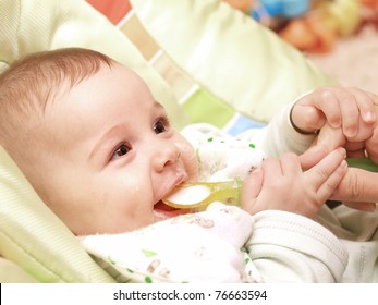 Cute Baby Boy Eating