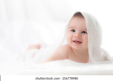 Cute baby boy on white background.  - Shutterstock ID 256778980