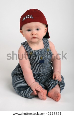 Cute Baby Boy Overalls Hat Stock Photo Edit Now 2995521 Shutterstock