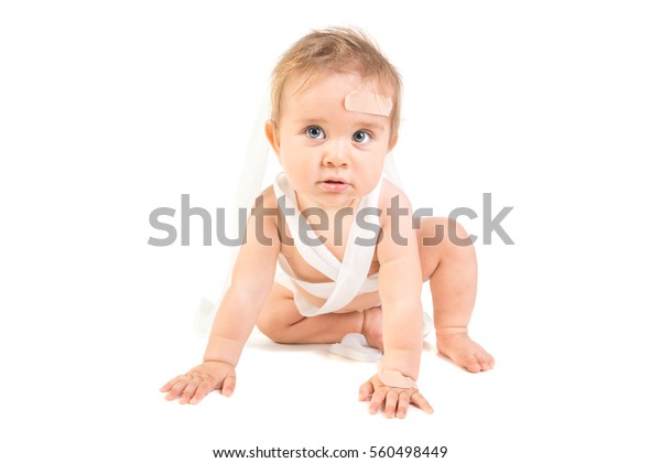 Cute Baby Boy Playing Bandages First Stock Photo Shutterstock