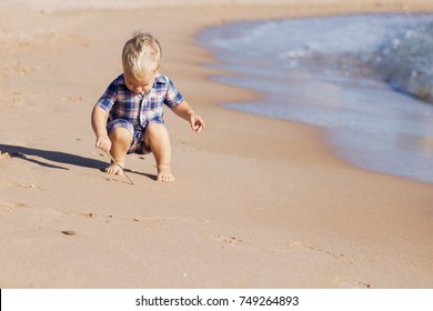 Baby Boy Playing With Sand Stock Image Image Of Child 6194513