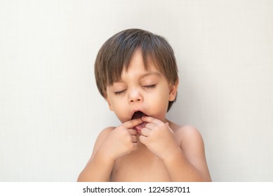 Cute Baby Boy Toddler - Putting Fingers In Mouth